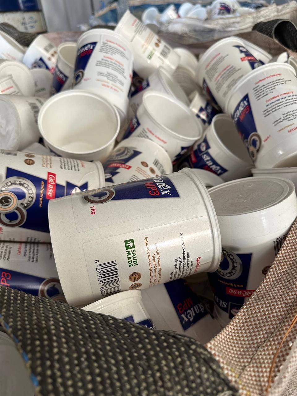 Grease products packaged at the Retaj Oil factory