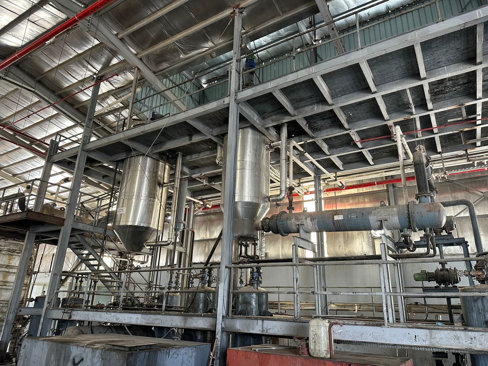 Oil processing line inside the factory
